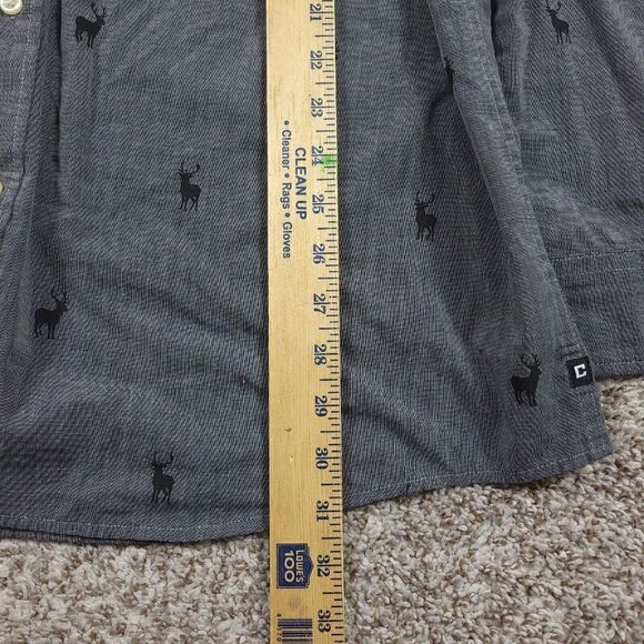 Chaps Shirt Mens 2XL Gray Long Sleeve Button Down Charcoal All Over Deer… - Picture 4 of 7